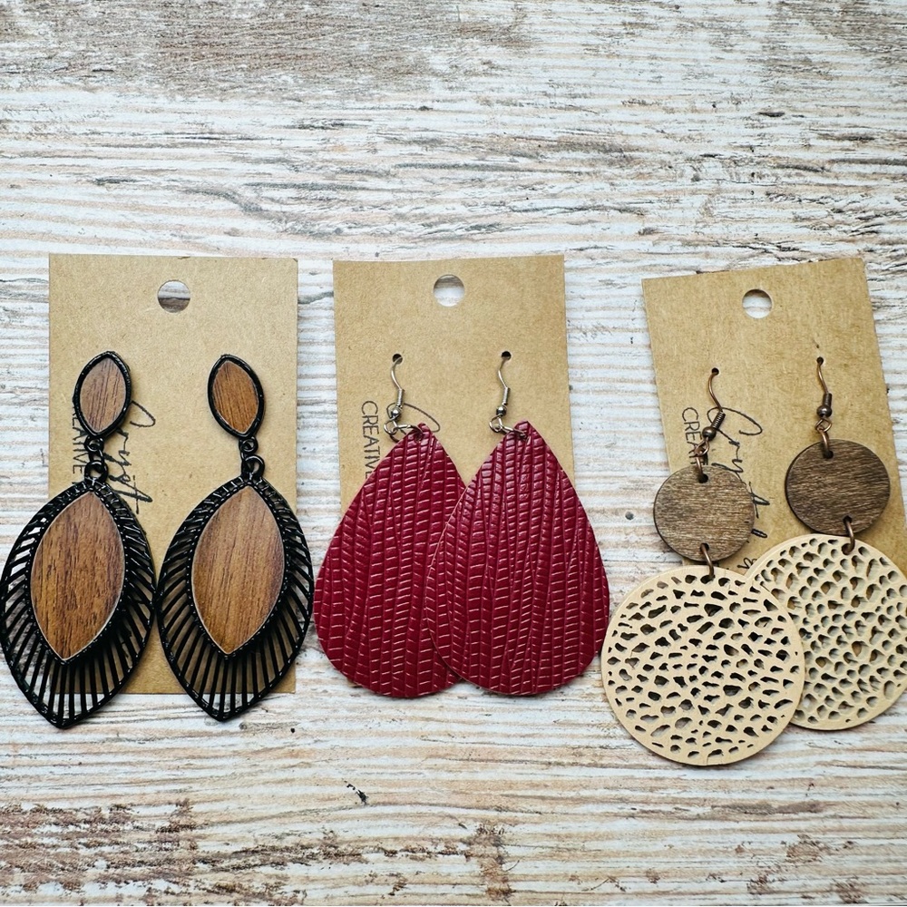 Set of 3 Boho Earring Pairs